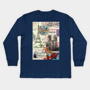 Paris landmarks Kids Long Sleeve T-Shirt